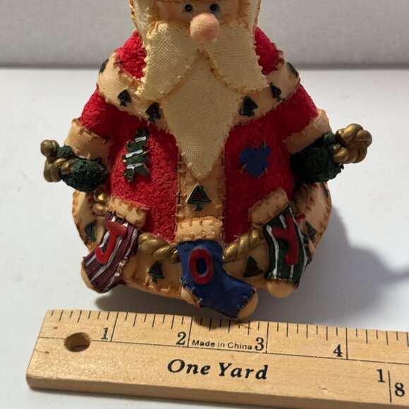 VTG Santa Claus JOY Banner Figurine Rotating Music Box Plays Deck The Halls 1999 - Picture 6 of 9